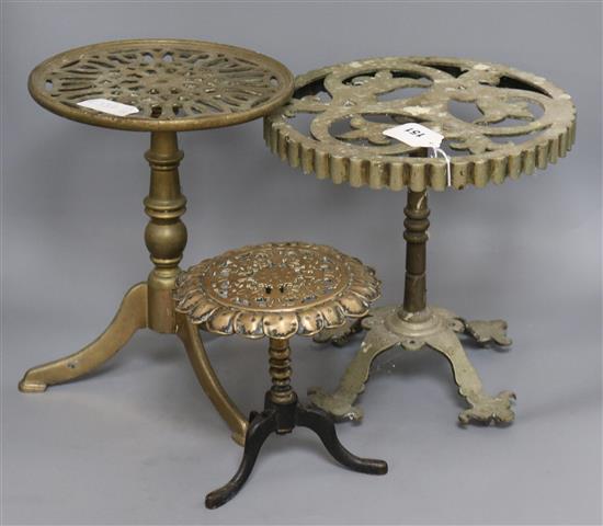 Three Victorian brass trivets